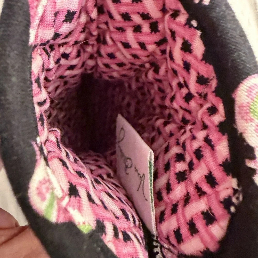 Vera Bradley Pink Elephants Black Eyeglass Case Retired NEW W tags Charming Pink